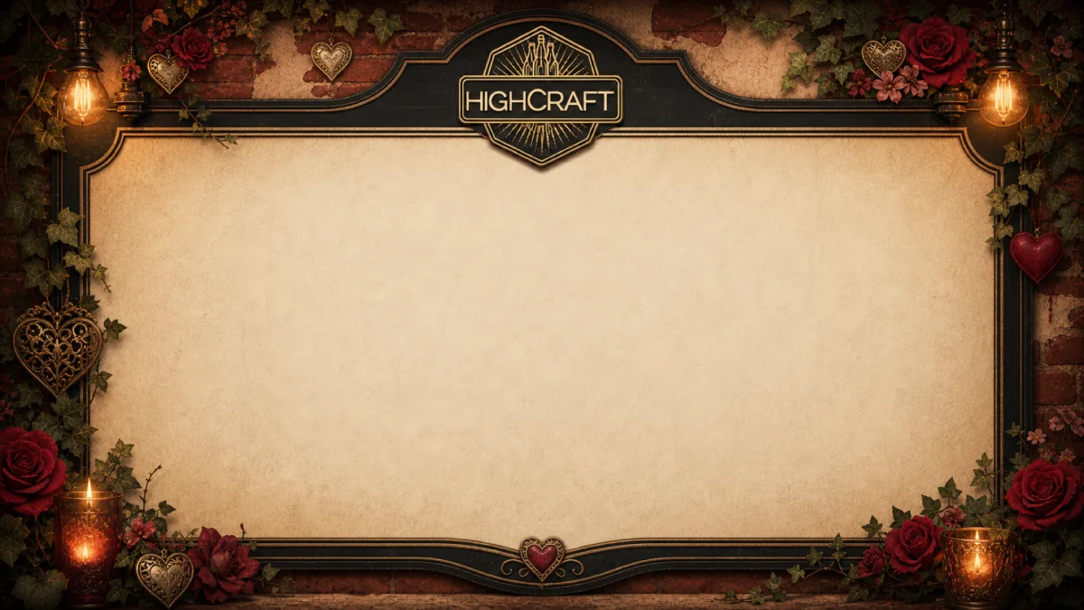 HighCraft beer menu with a Valentine's Day seasonal design